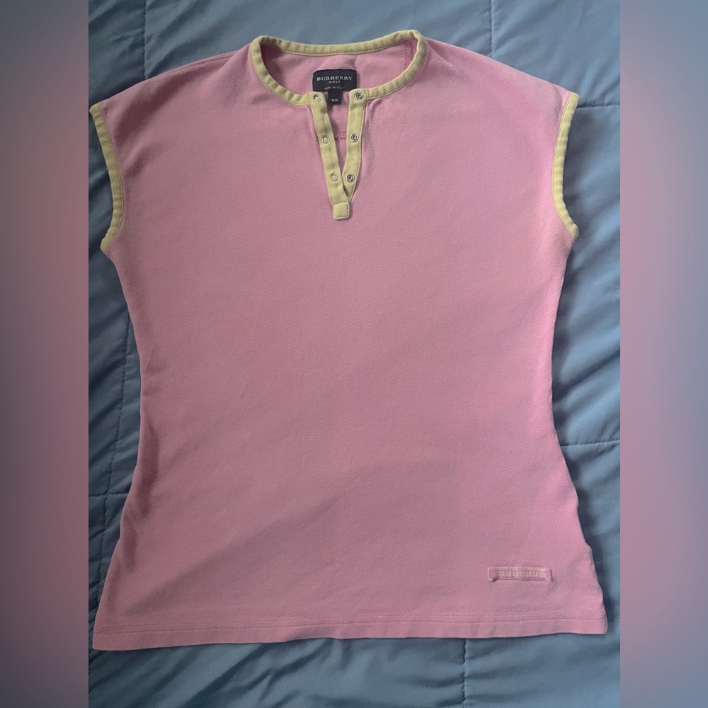Burberry Golf Pink and Yellow Top